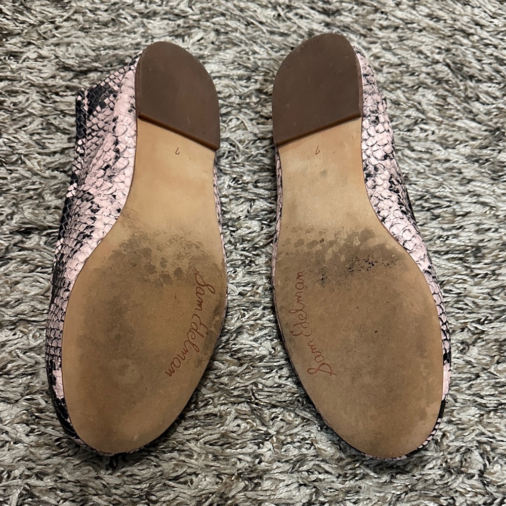 Sam Edelman Pink and Black Snake Print Flats - Picture 2 of 2